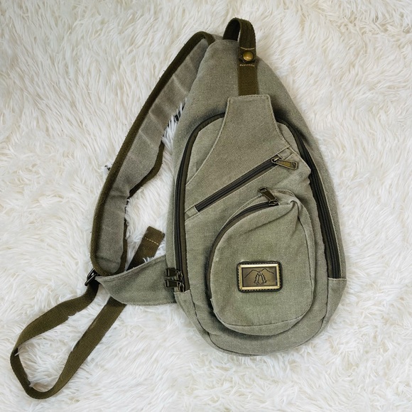 Handbags - Canvas | sling army green bag